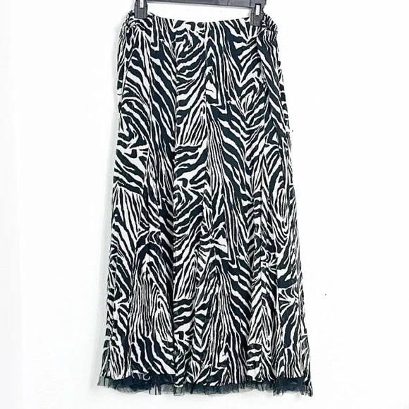 Vintage Peter Nygard Black and White zebra Maxi Skirt Medium (251) - Picture 1 of 5